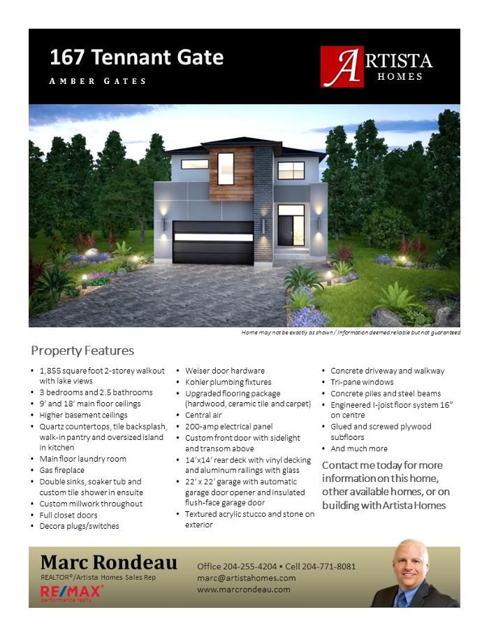 Two-storey walkout with lake views Artista Homes